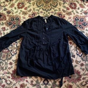 Maternity Tie-Belt Shirt w/ button down halfway